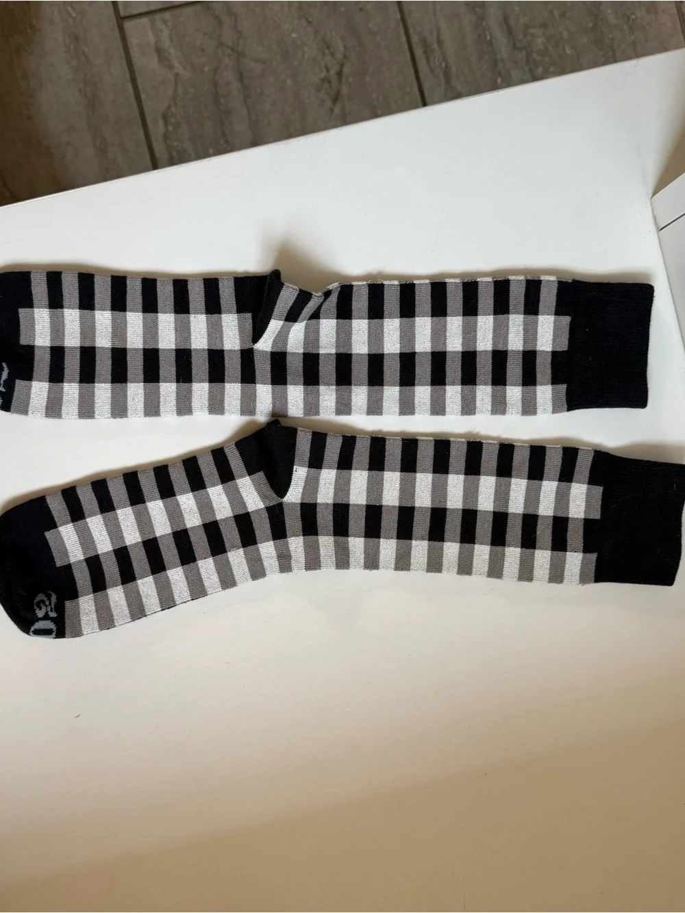 Men's Black & white checked Dress Socks — Classic Comfort